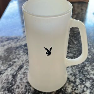 Vintage Playboy Club White Frosted Glass Beer Mug